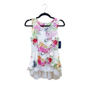 Gorgeous Floral Scuba Peplum Top Size S NWT!
